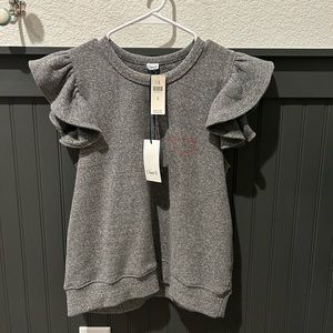 Clare V. Ruffle sleeve sweatshirt size M